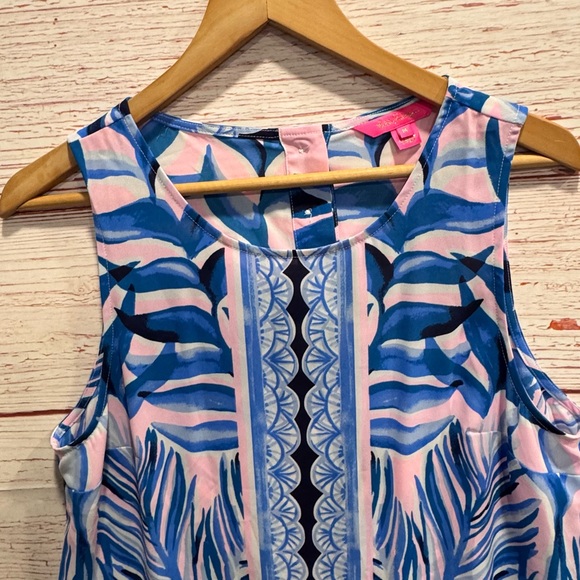 Lilly Pulitzer Iona Sleeveless Top in Pink Tropics Tint Heat Wave Sz M - Picture 7 of 12